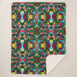 MANTA SHERPA MERRY NAVIDAD NEUROGRÁFICA Y NEGRO