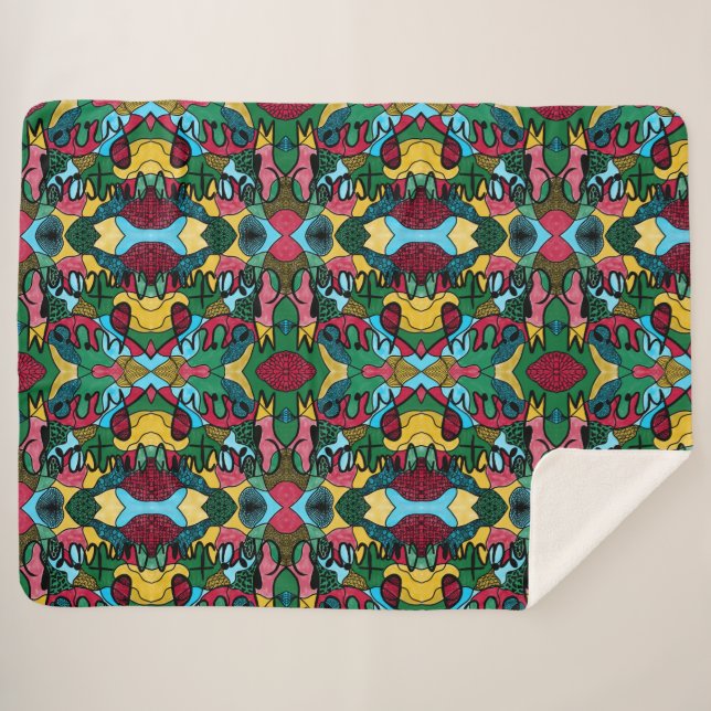 MANTA SHERPA MERRY NAVIDAD NEUROGRÁFICA Y NEGRO (Anverso (horizontal))