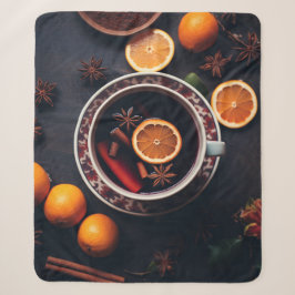 Manta Sherpa Merry y Mulled | Bebida navideña acogedora