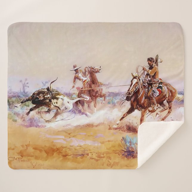 Manta Sherpa México - Arte Occidental por Charles M Russell (Anverso (horizontal))