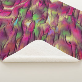 Manta Sherpa Mezcla de puntos opacos y cromados verdes y burdeo