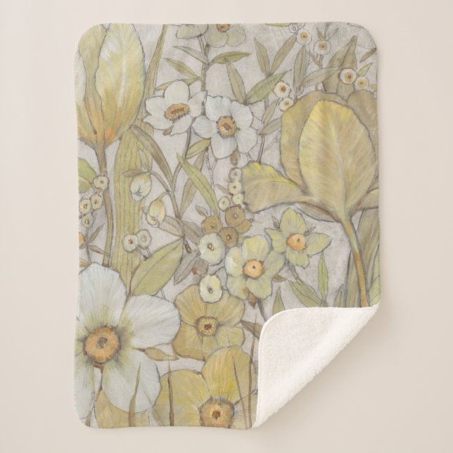 Manta Sherpa Mezcla Floral (Anverso)