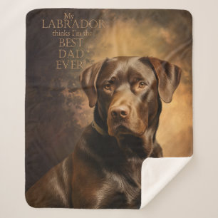 Manta Sherpa Mi labrador chocolate piensa que soy el mejor papá