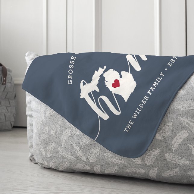 Manta Sherpa Michigan Home State Personalizado (Subido por el creador)