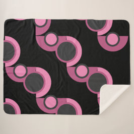 Manta Sherpa MidCentury Moderno rosa, negro y gris