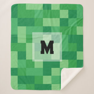 Manta Sherpa Minecraft Monogram Sherpa Blanket