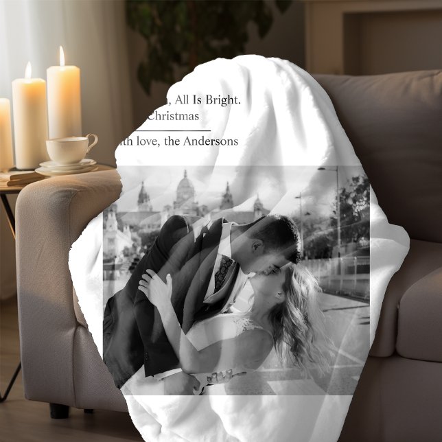 Manta Sherpa Minimal All Is Calm All Is Bright Christmas Photo  (Subido por el creador)