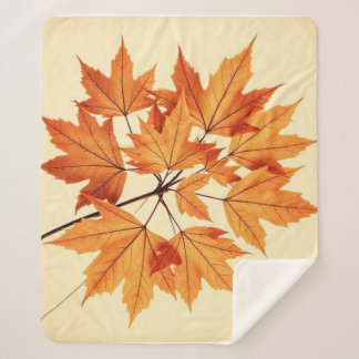 Manta Sherpa Minimalist Maple Leaves Art – Botanical Print