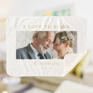 Manta Sherpa Minimalist Romantic Wedding Anniversary in Gold