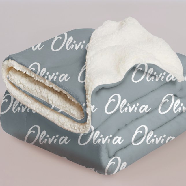 Manta Sherpa Minimalist Stormy Sky Custom Blanket for Her & Him (personalized graduation blanket for student, baby shower sherpa blanket, custom bridesmaid blanket,)