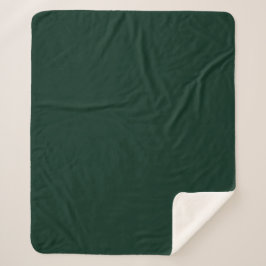 Manta Sherpa Minimalista pino oscuro verde liso