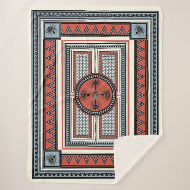 Manta Sherpa Minos' Hearth: Minoan Palace Sherpa Blanket (Anverso)