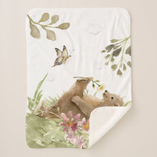 Manta Sherpa *~* Misericordioso relaja flores huecas en Woods