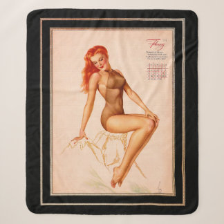 Manta Sherpa Miss Febrero Varga Chica 1946 Calendario de pines