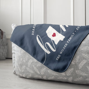 Manta Sherpa Mississippi Home State Personalizado