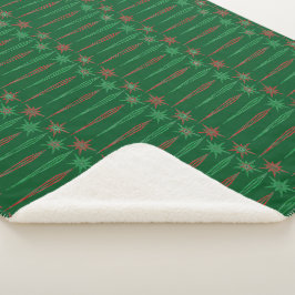 Manta Sherpa Mod Mod Icicles Green Sherpa Blanket (3 Tamaños)