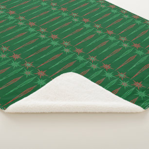 Manta Sherpa Mod Mod Icicles Green Sherpa Blanket (3 Tamaños)