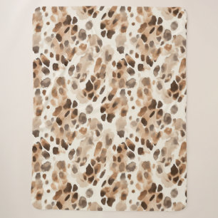 Manta Sherpa Moda Cream Brown Leopardo Animal Print