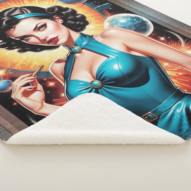 Manta Sherpa Moda de la era atómica Barbenheimer Retro Fusion (3/4)