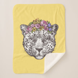 Manta Sherpa Moda del Hippie del leopardo