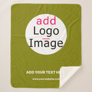 Manta Sherpa Moda empresarial Personalizable mínimo Olive Green