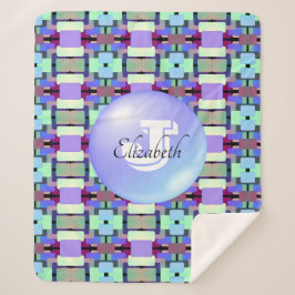 Manta Sherpa Moda Geométrica Monogramada Patrón gráfico vivo ar