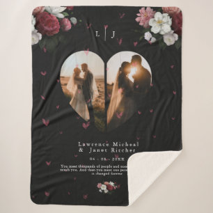 Manta Sherpa Moda personalizada Forma de corazón 2 Collage de f