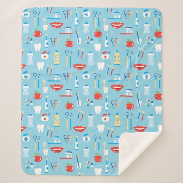 Manta Sherpa Modelo azul dental (Anverso)