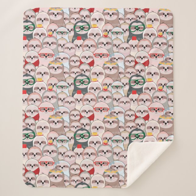 Manta Sherpa Modelo cómico de la pereza (Anverso)