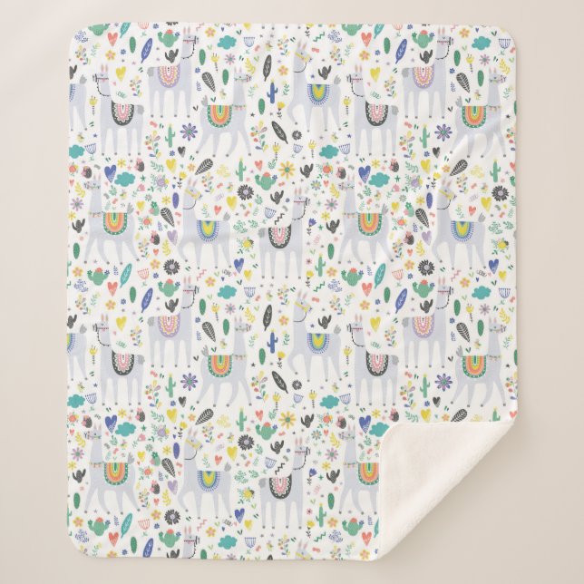 Manta Sherpa Modelo de la alpaca del Doodle (Anverso)