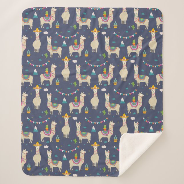 Manta Sherpa Modelo de la llama de la celebración (Anverso)