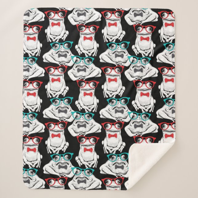 Manta Sherpa Modelo de los vidrios de la rana (Anverso)