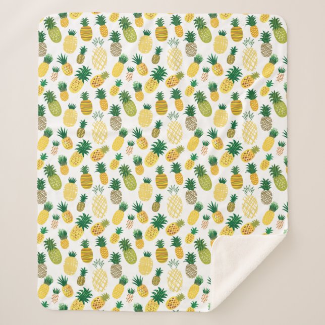 Manta Sherpa Modelo de moda de la piña (Anverso)