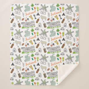 Manta Sherpa Modelo del Doodle del bosquejo de Irlanda