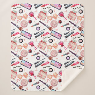 Manta Sherpa Modelo del maquillaje de la acuarela