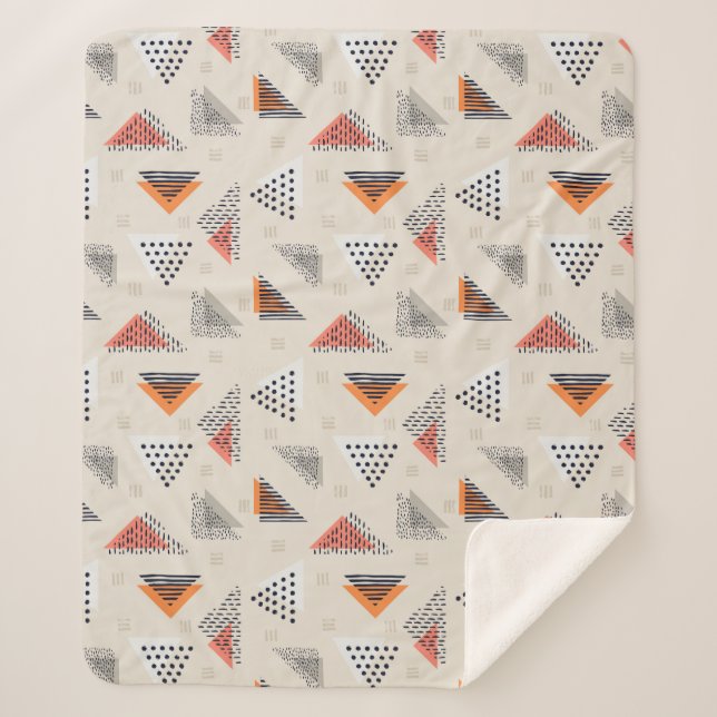 Manta Sherpa Modelo dibujado mano geométrica del triángulo (Anverso)