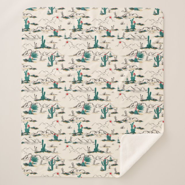 Manta Sherpa Modelo floreciente de los Succulents (Anverso)