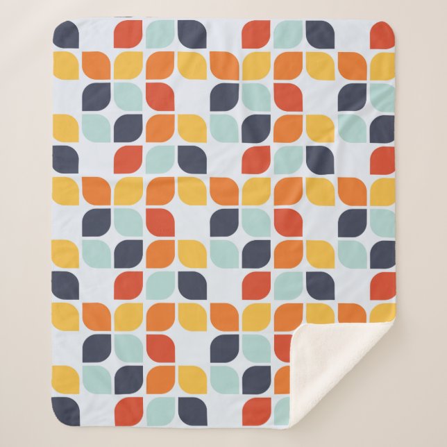 Manta Sherpa Modelo geométrico del vintage (Anverso)