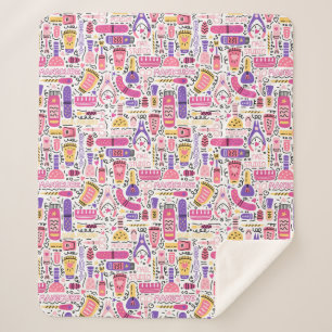 Manta Sherpa Modelo lindo de la manicura del Doodle