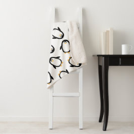 Manta Sherpa Modelo lindo de los pingüinos