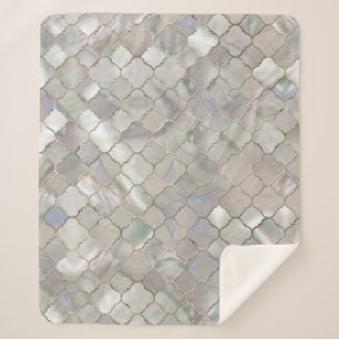Manta Sherpa Modelo marroquí de Quatrefoil nacarado