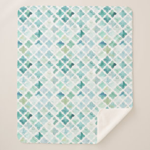 Manta Sherpa Modelo pintado a mano de la turquesa