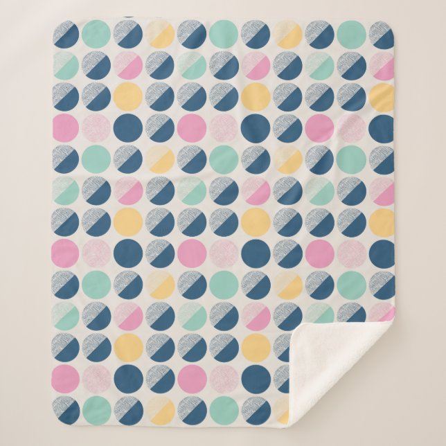 Manta Sherpa Modelo retro del semicírculo (Anverso)