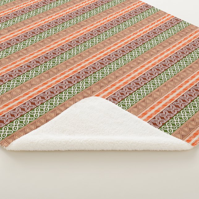 Manta Sherpa modelo tribal africano étnico. Adinkra simbols. (3/4)