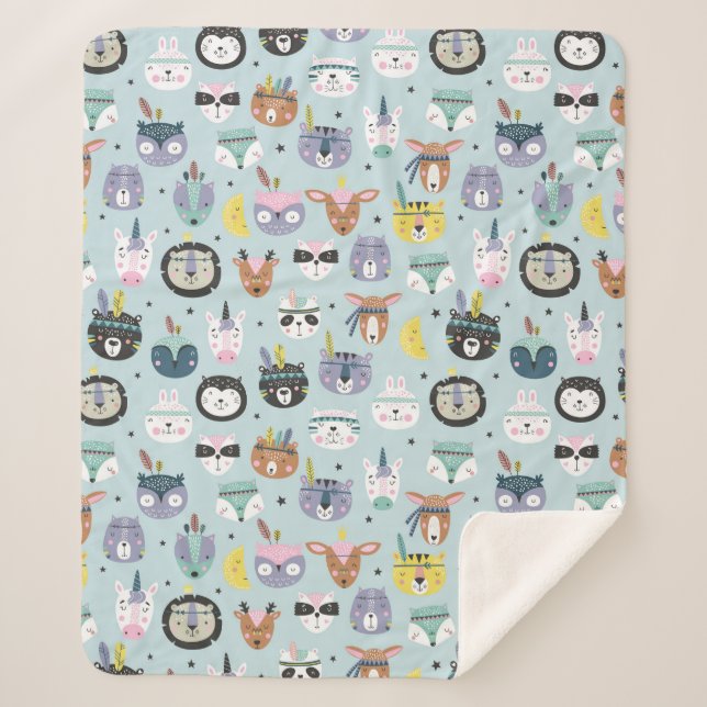 Manta Sherpa Modelo tribal lindo de la cara (Anverso)