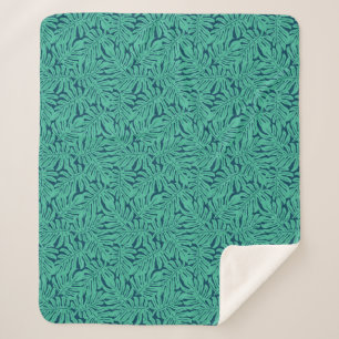 Manta Sherpa Modelo tropical de la hoja de Monstera