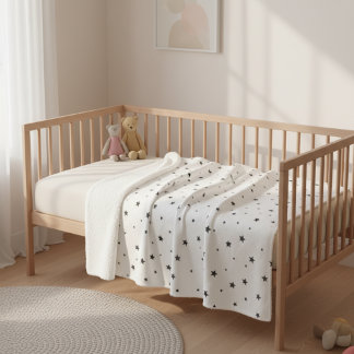 Manta Sherpa Modern Black and White Children's Blanket