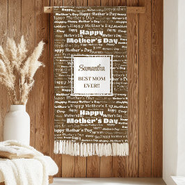 Manta Sherpa Modern Brown Lettering Mother’s Day Personalized 