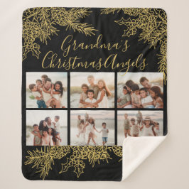Manta Sherpa Modern Custom Grandma's Christmas Photo Collage
