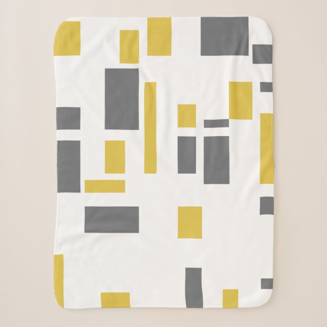 Manta Sherpa Modern, simple, cool geometric yellow gray pattern (Anverso)